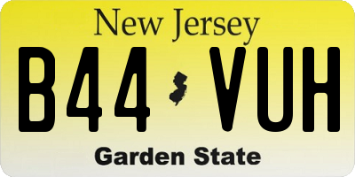 NJ license plate B44VUH
