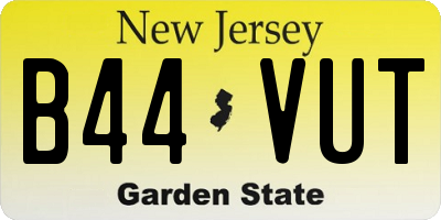 NJ license plate B44VUT