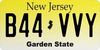 NJ license plate B44VVY