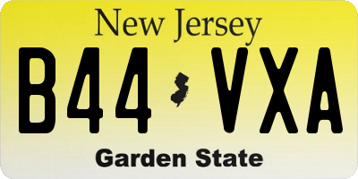 NJ license plate B44VXA