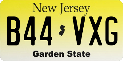 NJ license plate B44VXG