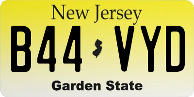 NJ license plate B44VYD