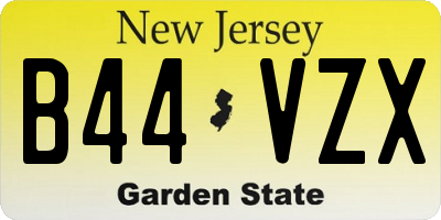 NJ license plate B44VZX