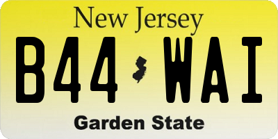NJ license plate B44WAI
