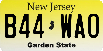 NJ license plate B44WAO