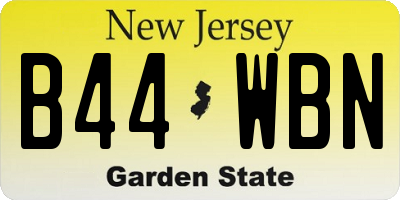 NJ license plate B44WBN