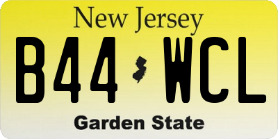 NJ license plate B44WCL