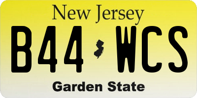 NJ license plate B44WCS