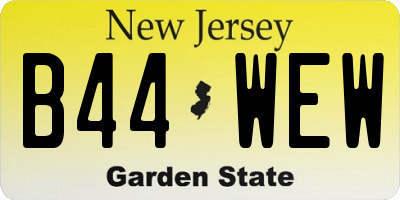 NJ license plate B44WEW