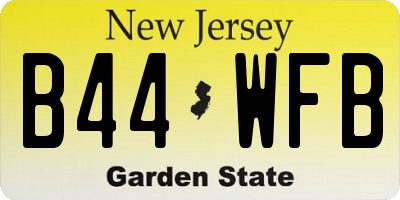NJ license plate B44WFB