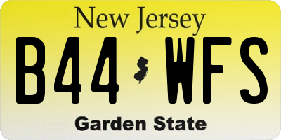 NJ license plate B44WFS