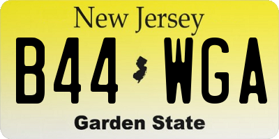 NJ license plate B44WGA