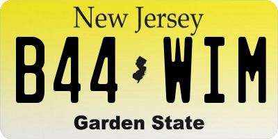 NJ license plate B44WIM