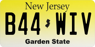 NJ license plate B44WIV