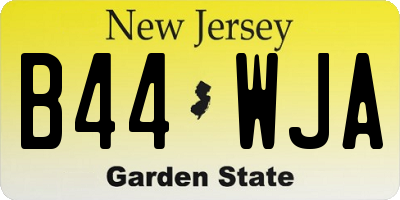 NJ license plate B44WJA