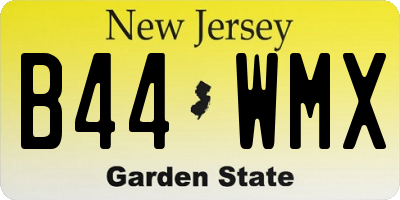 NJ license plate B44WMX