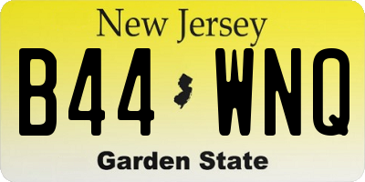 NJ license plate B44WNQ