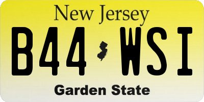 NJ license plate B44WSI