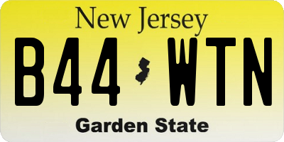 NJ license plate B44WTN