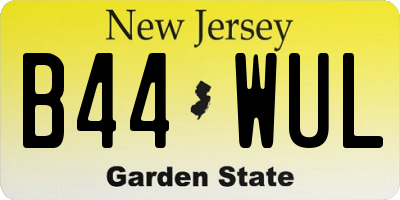 NJ license plate B44WUL