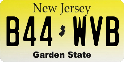 NJ license plate B44WVB
