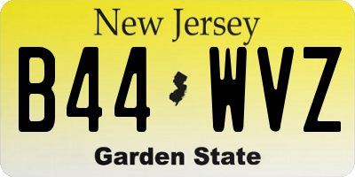 NJ license plate B44WVZ
