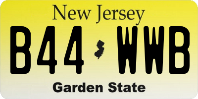 NJ license plate B44WWB