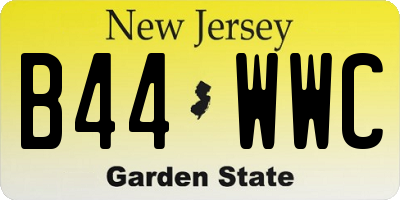 NJ license plate B44WWC