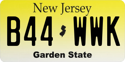 NJ license plate B44WWK