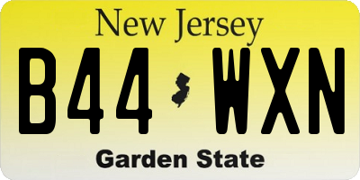 NJ license plate B44WXN