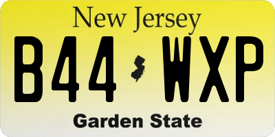 NJ license plate B44WXP