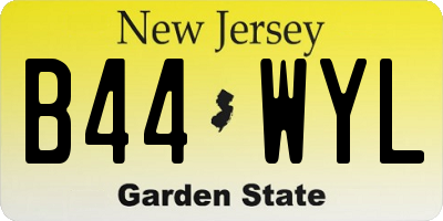 NJ license plate B44WYL