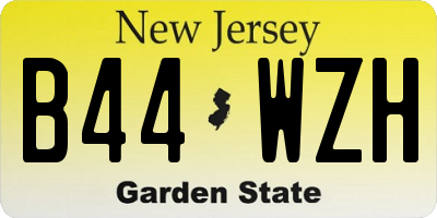 NJ license plate B44WZH