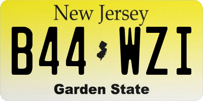 NJ license plate B44WZI