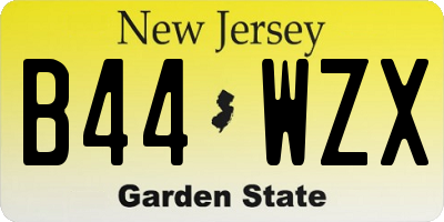 NJ license plate B44WZX