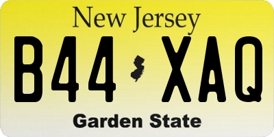 NJ license plate B44XAQ