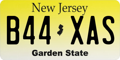 NJ license plate B44XAS