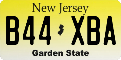 NJ license plate B44XBA