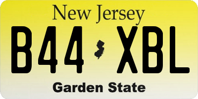 NJ license plate B44XBL