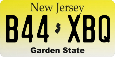NJ license plate B44XBQ