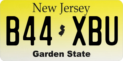 NJ license plate B44XBU