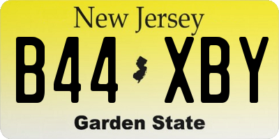 NJ license plate B44XBY