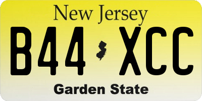 NJ license plate B44XCC