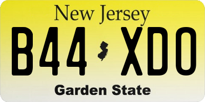 NJ license plate B44XDO