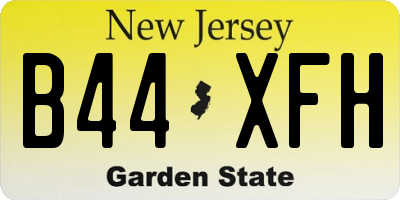 NJ license plate B44XFH
