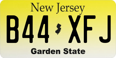 NJ license plate B44XFJ