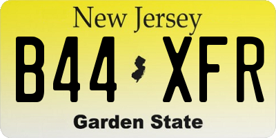 NJ license plate B44XFR