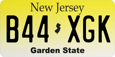 NJ license plate B44XGK