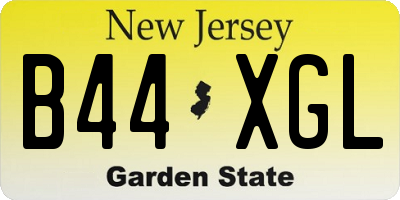 NJ license plate B44XGL