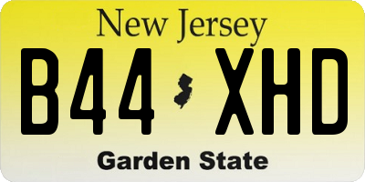 NJ license plate B44XHD